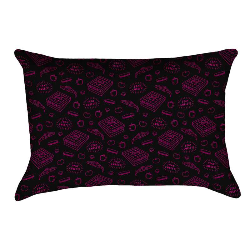 Coussin Katelyn Elizabeth, Faux lin, Noir / rose