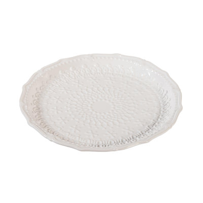 Christmas Patterned Embossed Ceramic Dinner Plate