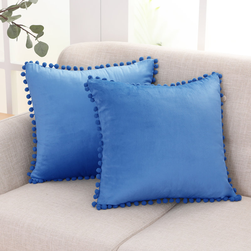 Knowles Square Throw Pillow Cover, Blue, 56cm H x 56cm W x 1cm D