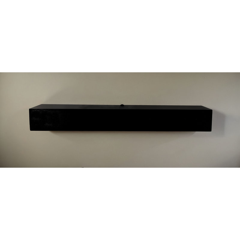 Poplar Floating Shelves, Black, 3" H x 49" W x 8" D