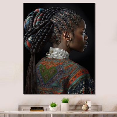 Clématite, femme afro-américaine, vêtements traditionnels VII sur toile