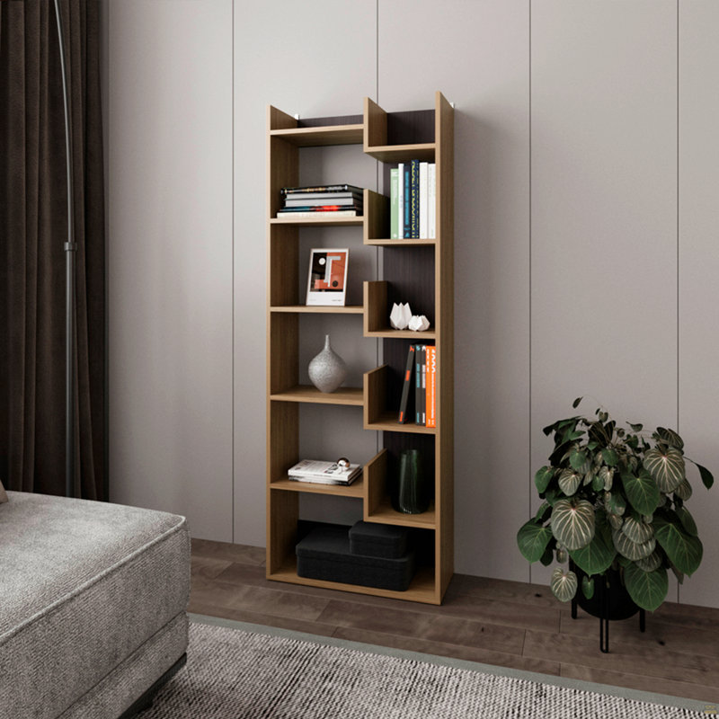 Bibliothèque Magnolia, bureau, Macadamia / noir