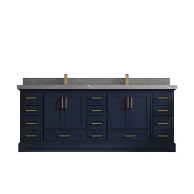 84'' Double Bathroom Vanity with Quartz Top