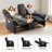Manual Reclining Loveseat With Center Console, Cup Holders & Storage, Push-Back Recliner Sofa With Pillows For Living Room-226831568