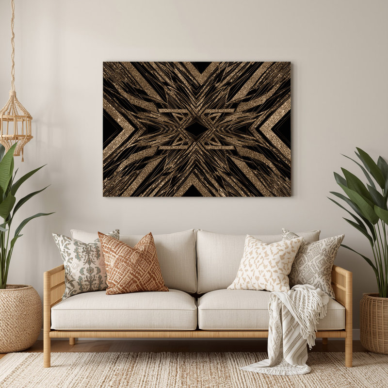Art mural brun op Op 76, H 240 po x l 240 po x P 0,05 po