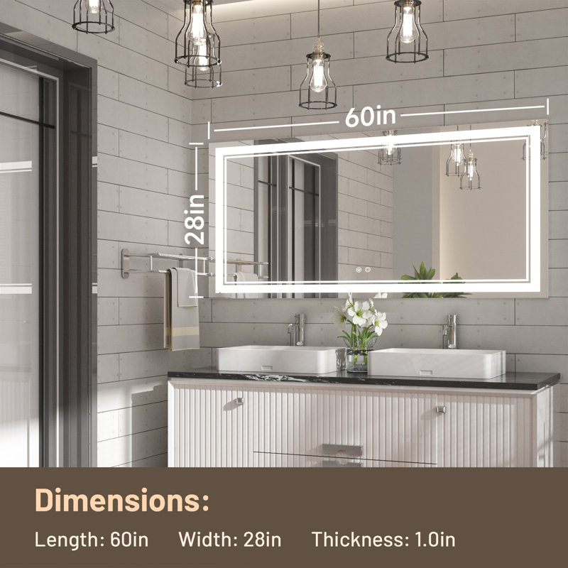 Miroir de salle de bain Kaelia, 28 po x 60 po