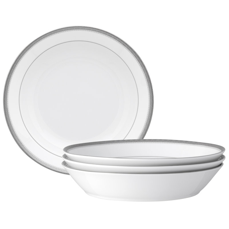 Ensemble de 4 bols Noritake Charlotta Platinum, 9 3/4 po, 43 oz, Platine