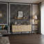 Console 70,9 po de largeur avec 5 armoires rectangulaires et 1 tablette murale