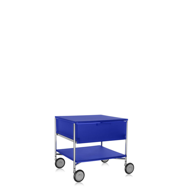 Mobil Drawer Storage, Translucent Cobalt, With Wheels, 6 Hi