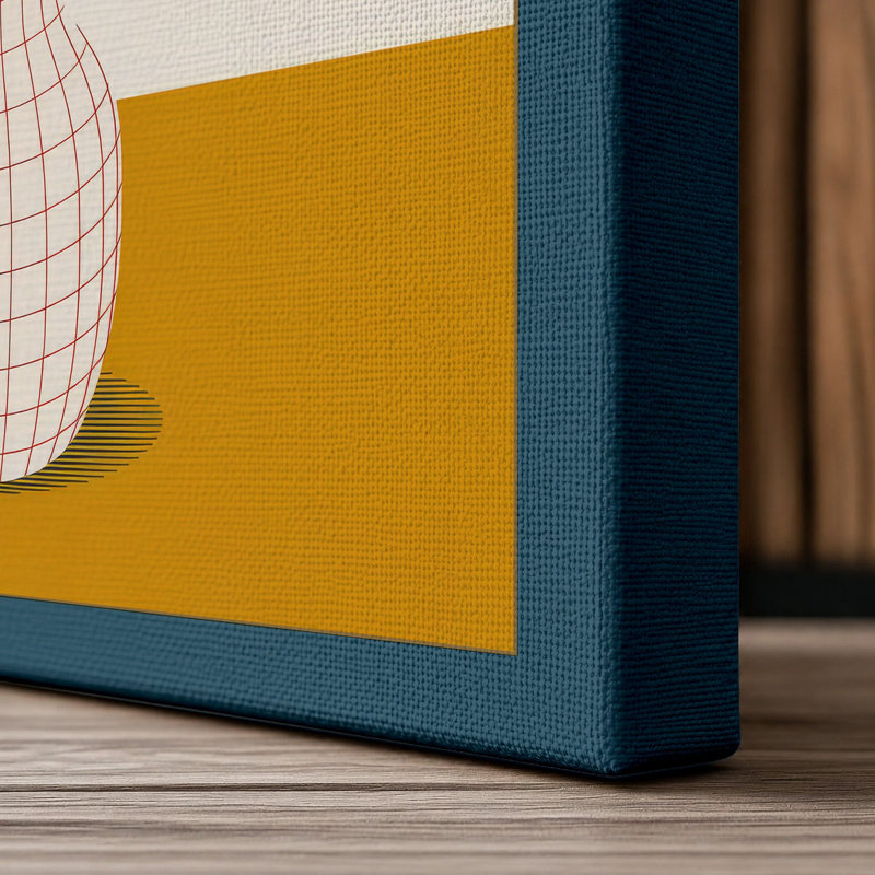 Potted Carnations Botanical - Wrapped Canvas, 24x16 - 61.0 x 40.6 cm, Teal Border