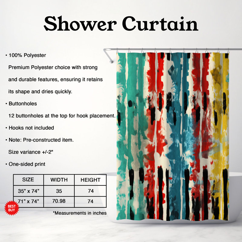 Rideau de douche Imesha, H 74 po x l 71 po