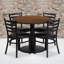 Ensemble de table ronde en stratifié 36 po avec base ronde et 4 chaises en métal Neelam-24678177-68612011