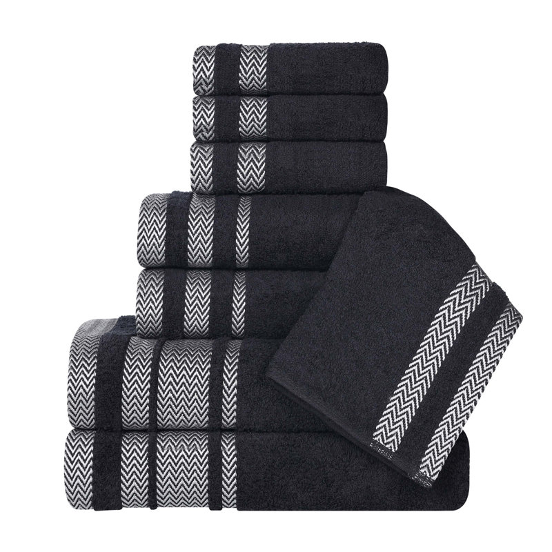Ensemble de serviettes de bain 8 pièces Geona, Noir, noir, noir, noir
