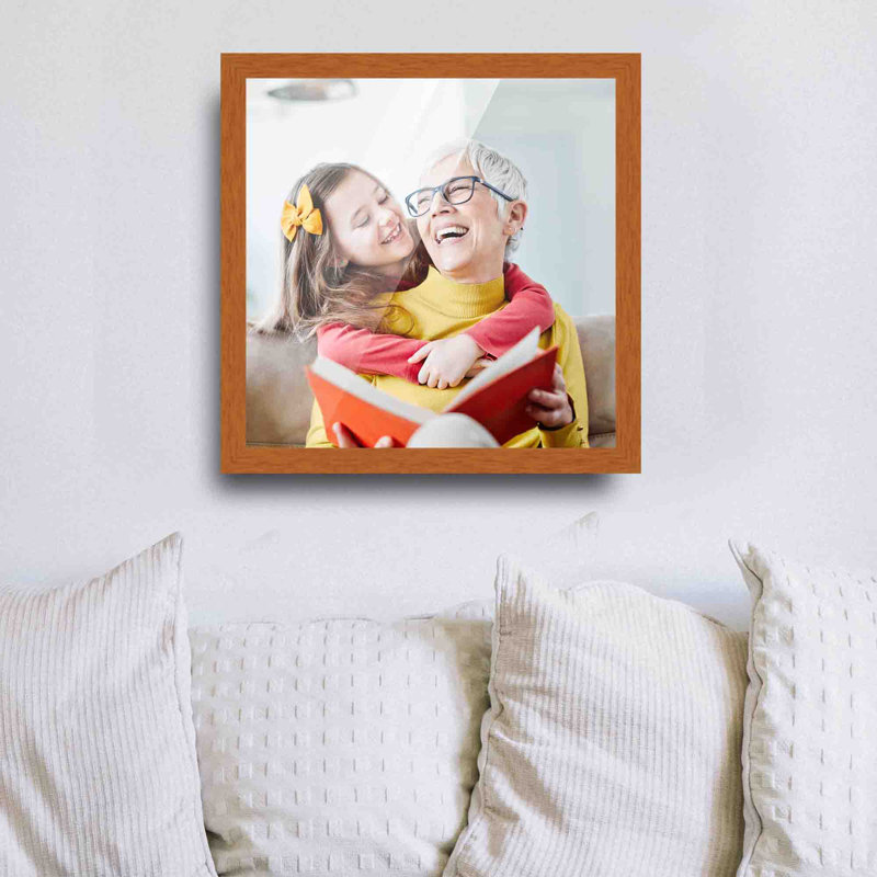 Cadre pour photo simple en bois mat, 20 po x 20 po, Brun