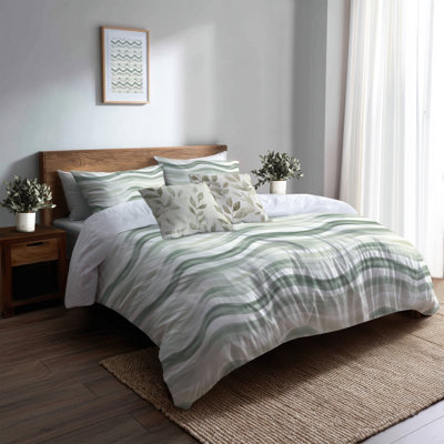 Ensemble de housse de couette et de coussins Modern Wavy Line