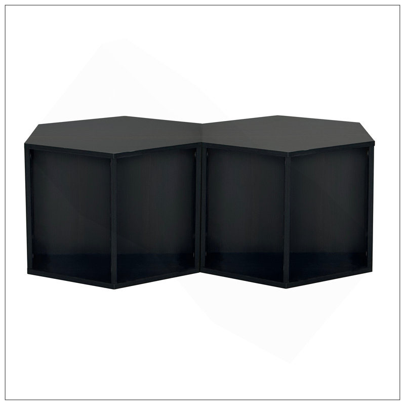 Table d'appoint 47,24 po Hexagonal, Brun-noir