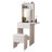 Vanity Desk With Lighted Mirror, Makeup Vanity Desk With Drawers And Storage Cabinet  For Bedroom, Glass Desktop, 3 Lighting Modes Adjustable Brightness, Storage Stool