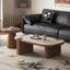 Table basse rectangulaire en bois manufacturé en noyer