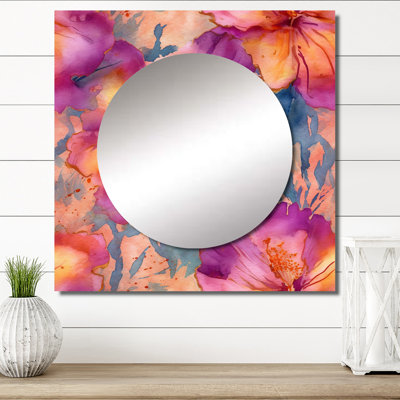 Gottwalt - Art floral miroir de salon carré Hibiscus