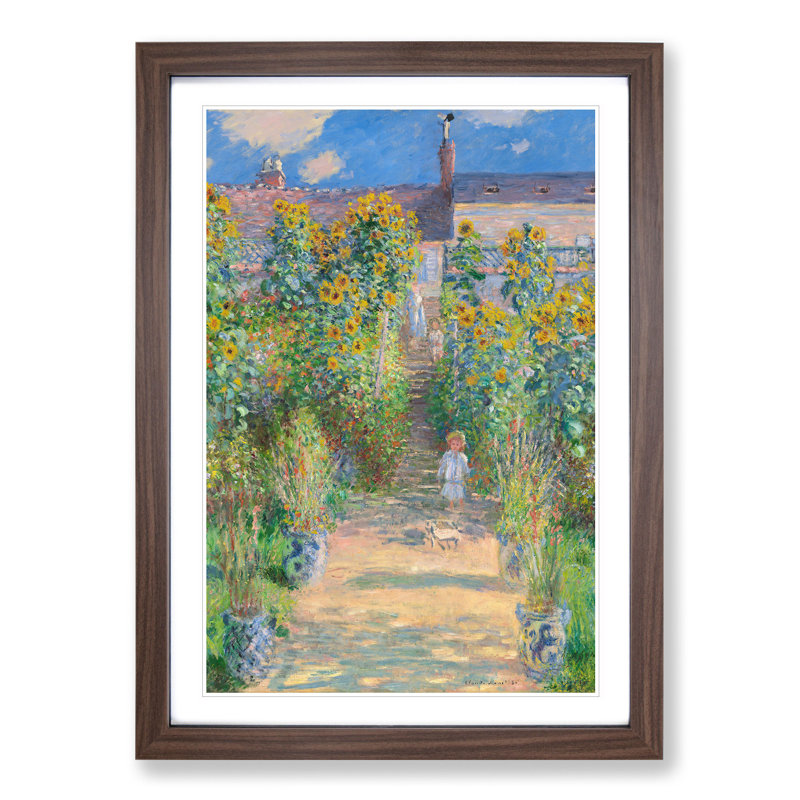 Garden at Vetheuil by Claude Monet - Framed Print, 36cm H x 27cm W x 2cm D, Walnut Framed