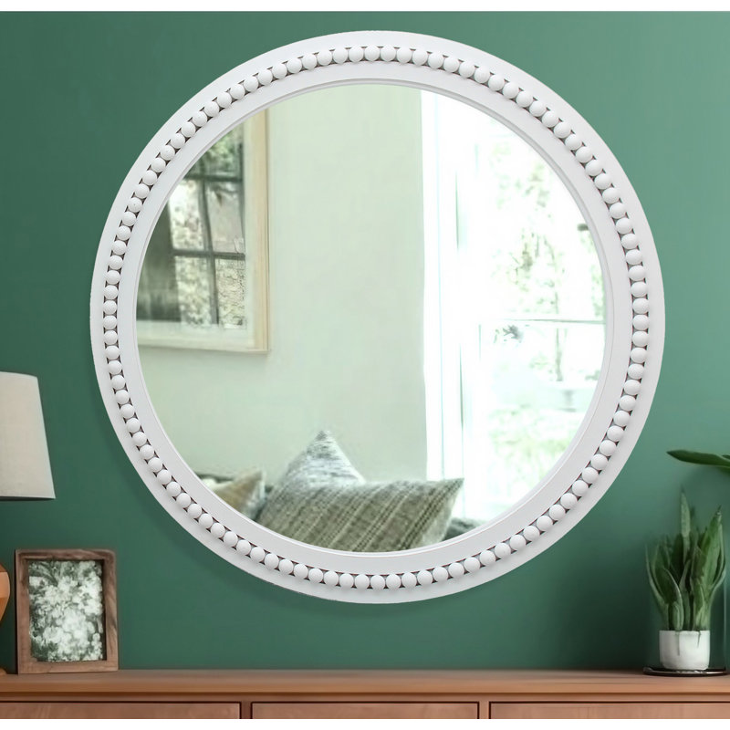 Miroir d'appoint Brendalyn, Blanc, 36 po x 36 po