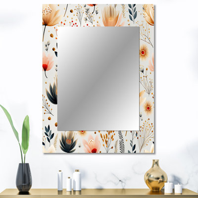 Zerda Cottage Elegant Yellow Floral Meadows - miroir mural décoratif floral, miroir floral, impression d'art en métal