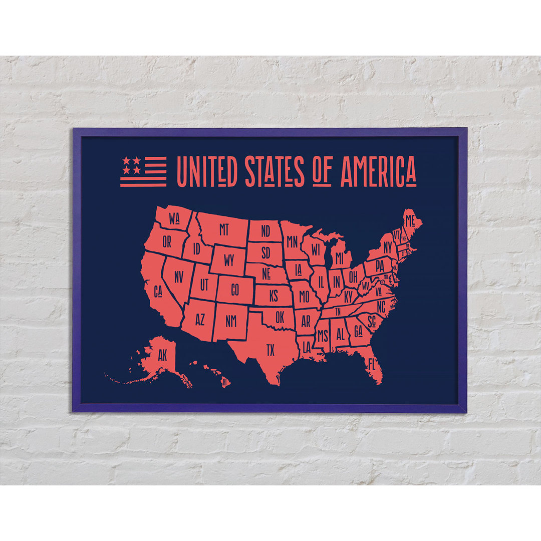 States Of America 1 Gerahmter Druck Wandkunst