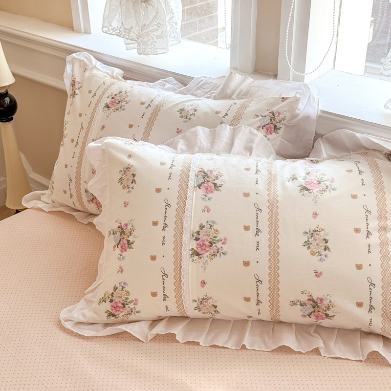 Microfiber Floral Print Comforter Set, Full Comforter + 2 Pillowcases