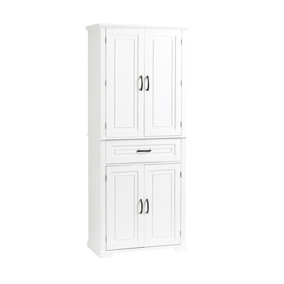 White Tall Cabinet For Bathroom With Versatile Storage Arrangements Flexible
