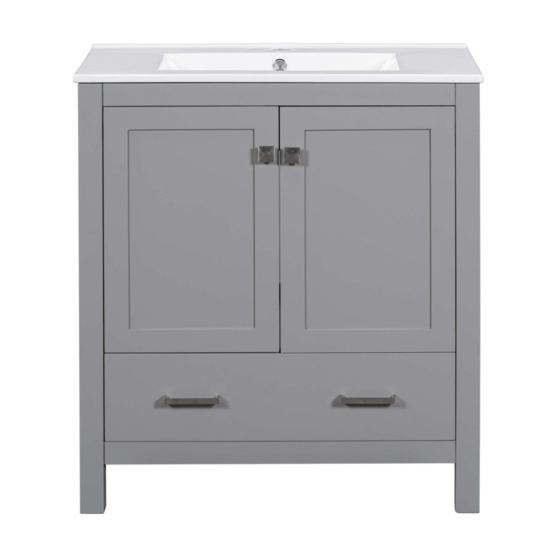 Meuble-lavabo 30 po avec lavabo simple, armoire encastrée Combo, Gris