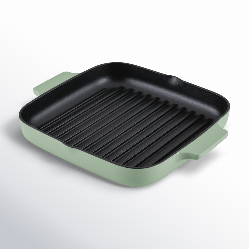 KitchenAid Enameled Cast Iron Square Grill and Roasting Pan, Pistachio