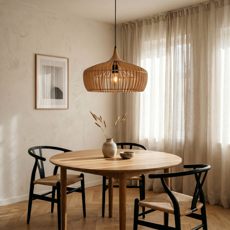 Luminaire suspendu Chandra, Naturel, Brun clair