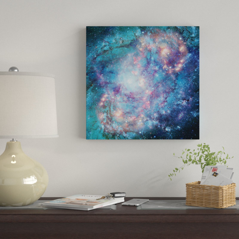 «Abstract Galaxy», impression sur toile tendue, H 18 po x l 18 po x P 1,5 po, Toile avec cadre noir, Pas de tapis