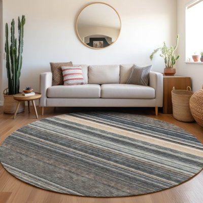 Tapis taupe Prisco lavable à la machine de qualité supérieure
