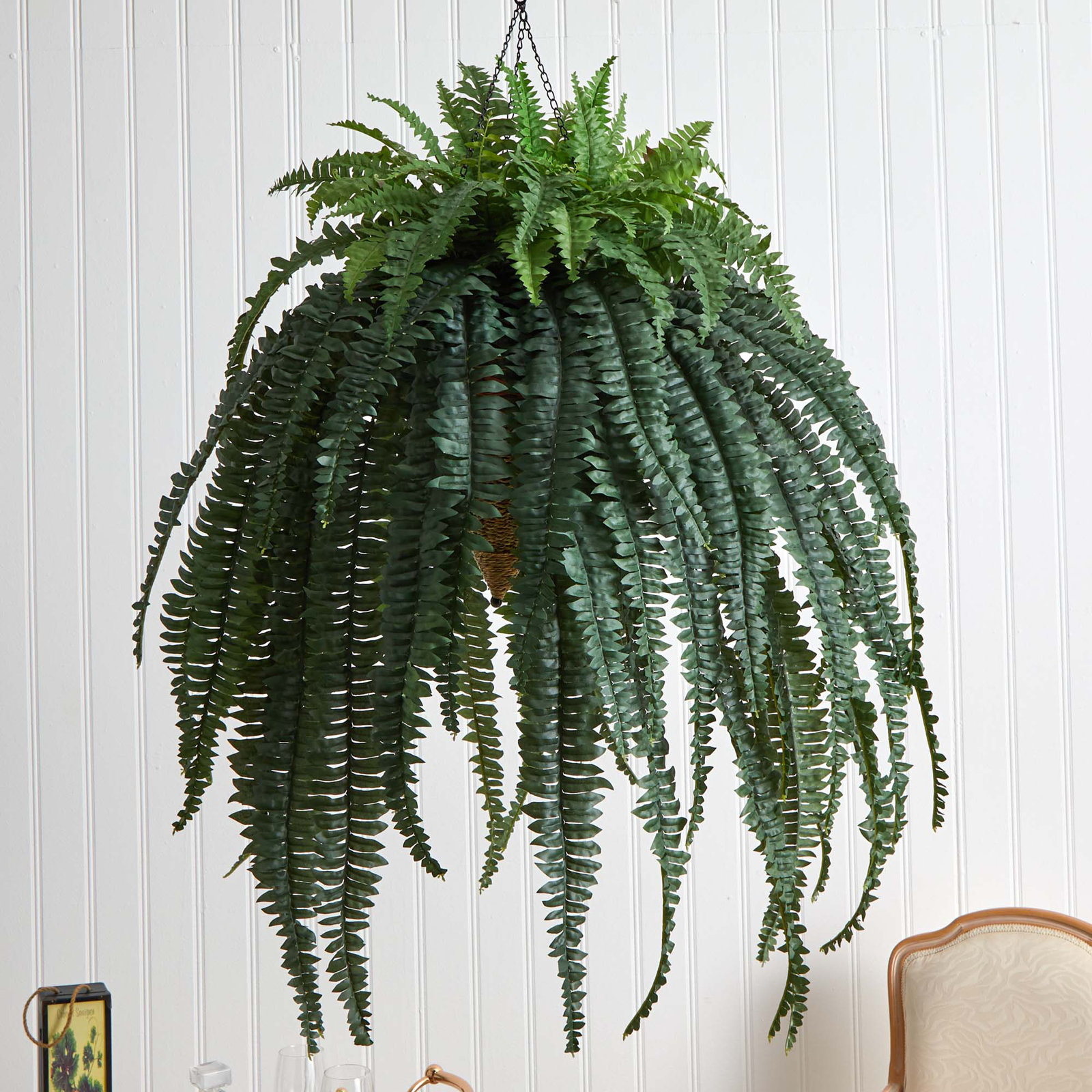 Hanging 50'' Faux Fern Plant in Planter