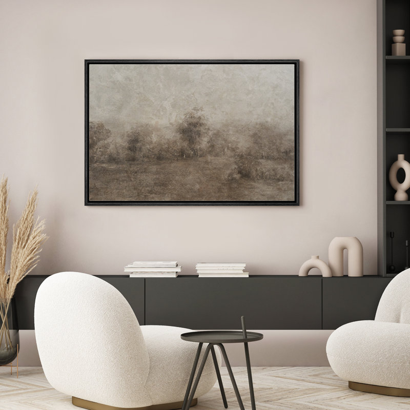 «Brown Abstract Country Landscape Decor», impression sur toile encadrée, Noir, H 24 po x l 36 po
