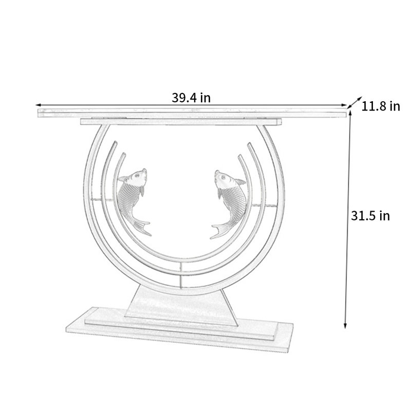 Console Table, Light Gray, 31.5" H x 39.4" W x 11.8" D