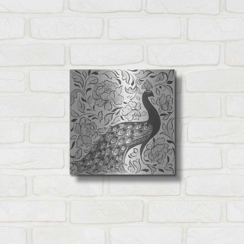 «Peacock Garden IV BW» par Miranda Thomas - impression sur toile non encadrée, H 12 po x l 12 po x P 0,13 po