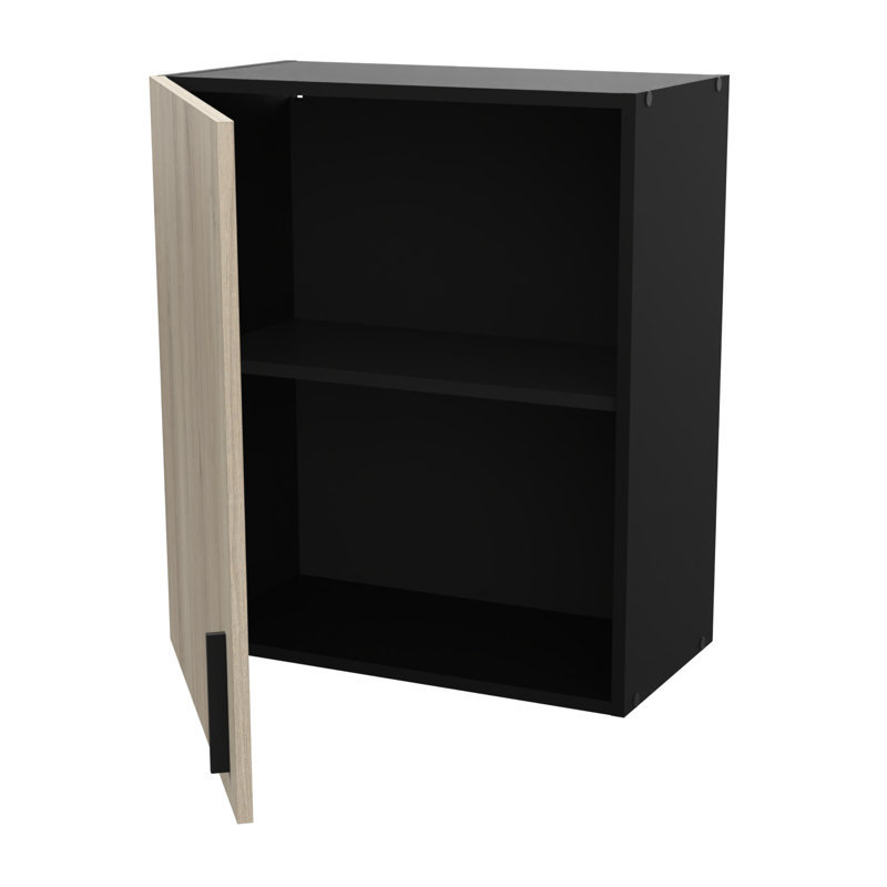 Origan Wall Unit, Natural/Black, 70cm H x 60cm W x 30cm D