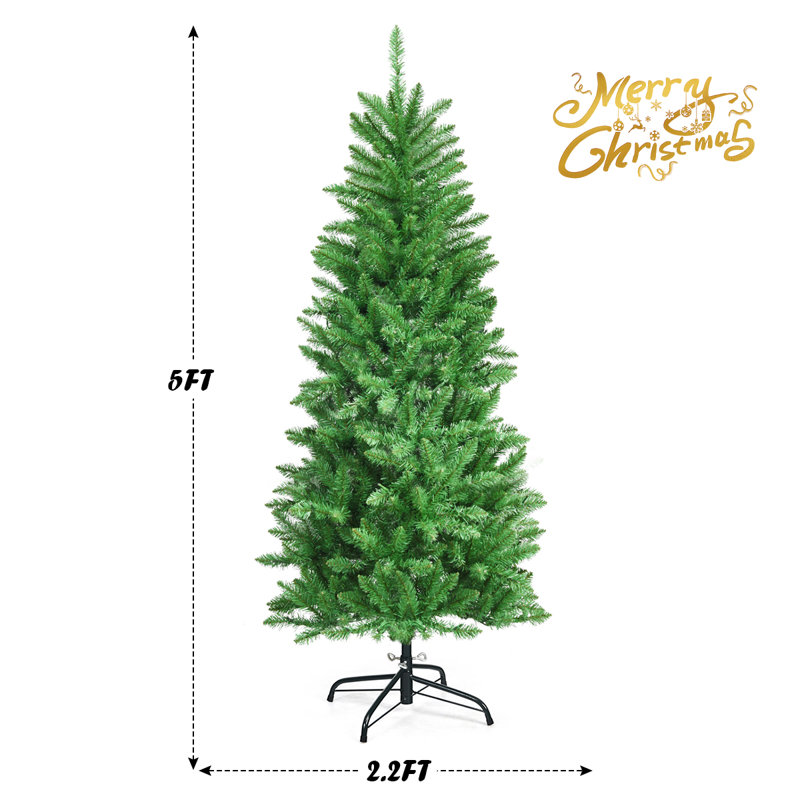 Arbre de Noël artificiel pin vert avec lumières claires/blanches, H 5 pi