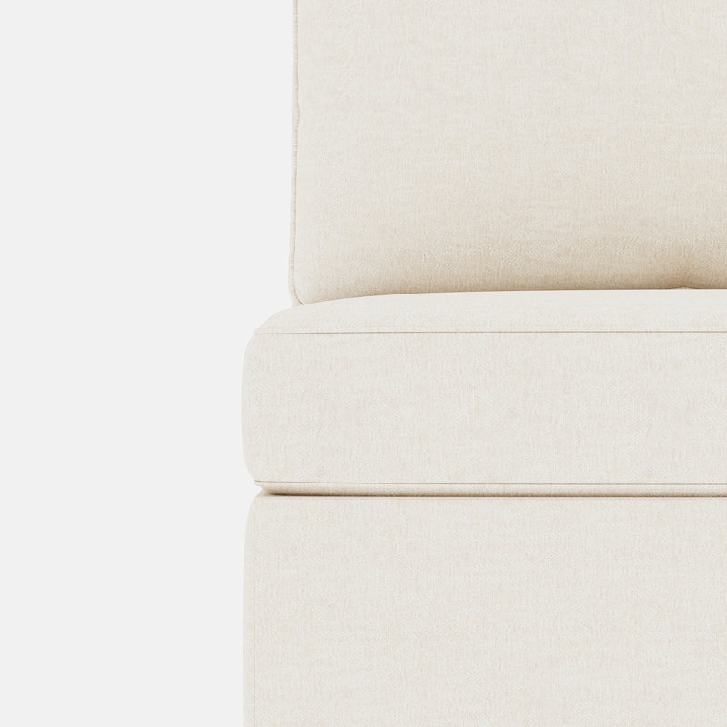 Rangement en chenille beige pour salon confortable - Chaise longue de style moderne Mid-Century avec rangement,, Beige