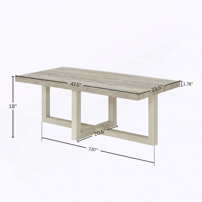 Table basse contemporaine, Gris patiné / beige