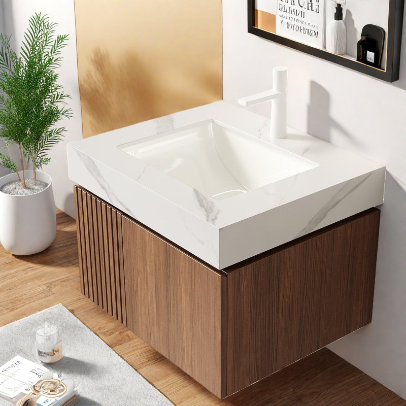 Meuble-lavabo moderne (doit inclure le meuble-lavabo et le lavabo) avec rangement