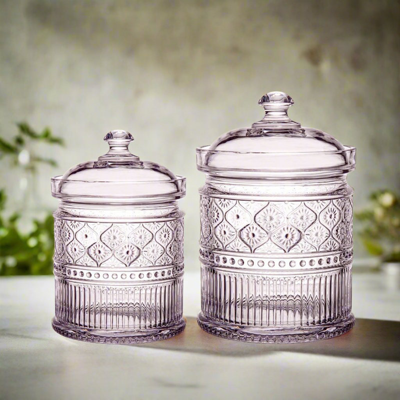 Claro Kitchen Storage Canister, 7.48" H x 4.92" W x 4.92" D, Pink