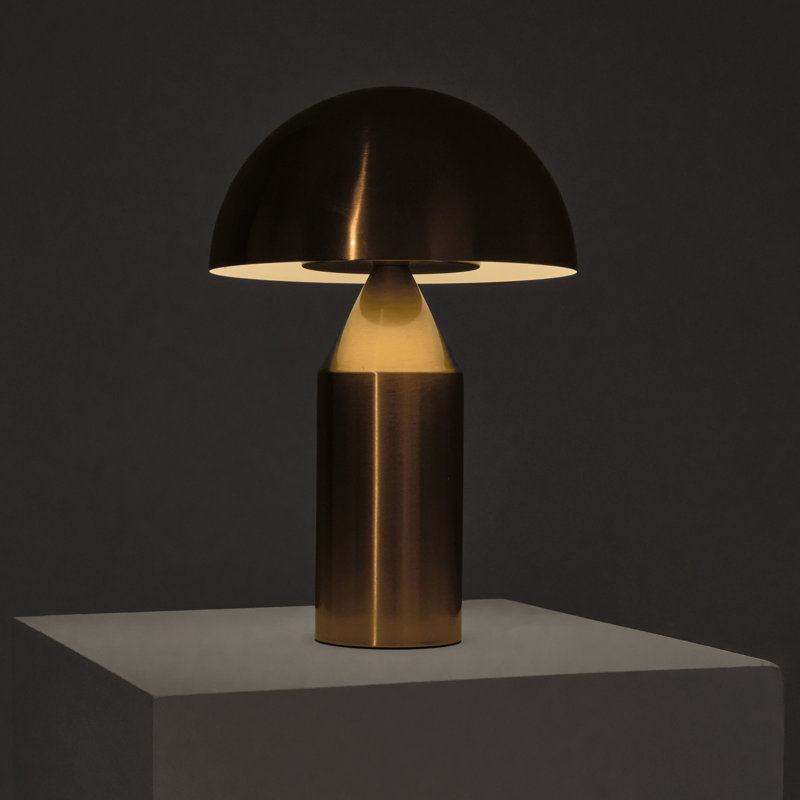 Antique Brass 15" Modern Mushroom LED Table Lamp