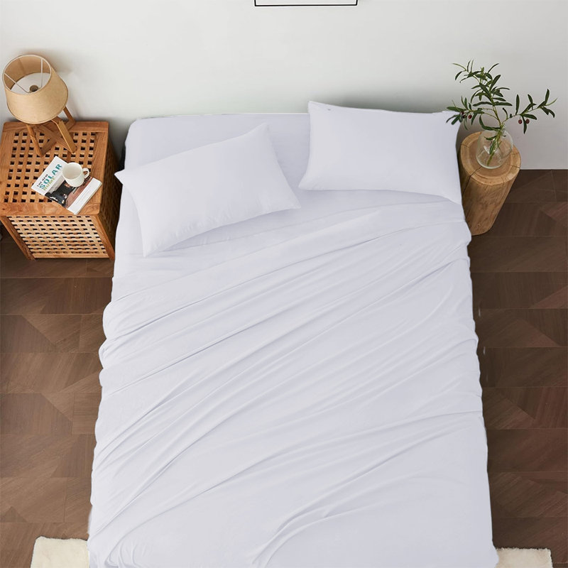 Nahama 100% Cotton Machine Woven Flat Sheet, White, Super King (6')