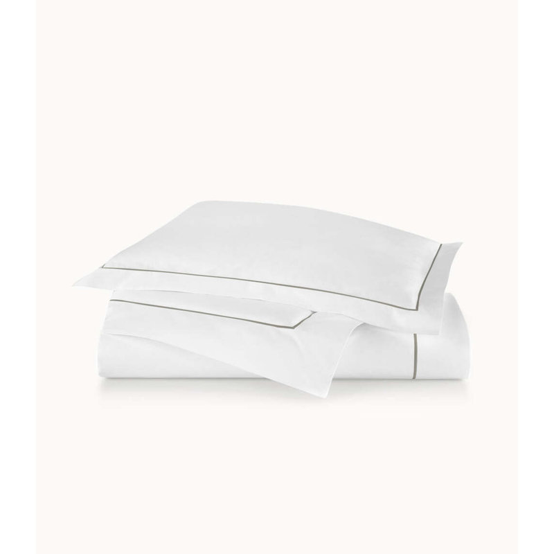 Boutique 100% Cotton Percale Duvet Cover, Twin Duvet, White/Platinum