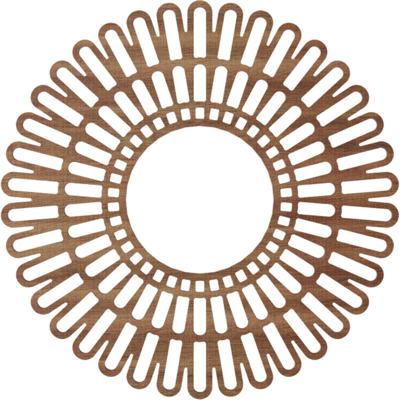 Médaillon de plafond 16 po x 16 po x P 6 po x P 1/4 po Cornellius, Noyer, H 22 po x l 22 po x P 0,25 po