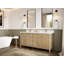 Teck d'Atlanta 72 po X P 22 po D Meuble-lavabo double en gris clair délavé avec quartz Cove Edge-110330904