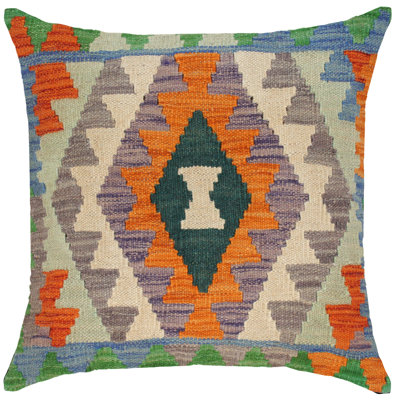 Housse et insert de coussin carré en laine tissé à la main